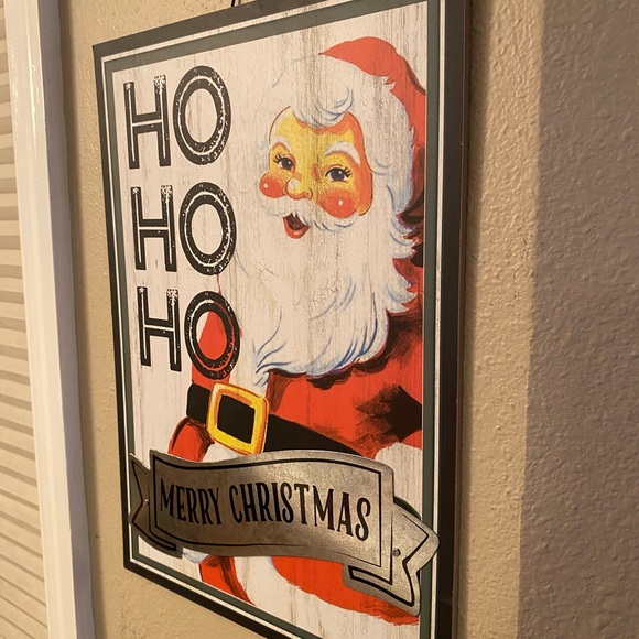Vintage ThrowBack Retro Rustic Christmas Santa Claus “Ho Ho Ho" Wall Decor Sign - Picture 9 of 11